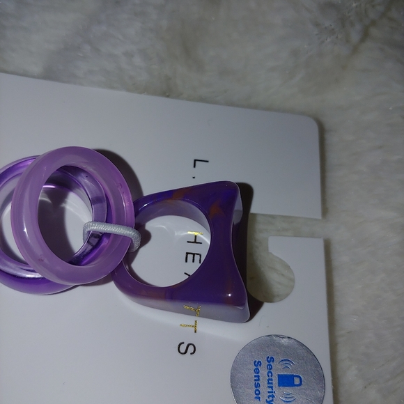 LA Hearts From Pac Sun 3 Purple Ring Matching Combination - Picture 2 of 4